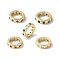 Brass Micro Pave Cubic Zirconia European Beads, Flat Round, Rack Plating, Long-Lasting Plated, Lead Free & Cadmium Free, Mixed Color, 8.5x2mm, Hole: 5.5mm