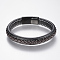Braided Leather Cord Bracelets, with 304 Stainless Steel Magnetic Clasps, Colorful, 8-5/8 inch(220mm), 29x14x8mm