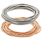 32Pcs 2 Colors Guitar String Coil Bracelet, Steel Round Spring Chain Stretch Bracelets for Women, Golden & Stainless Steel Color, Inner Diameter: 2-1/4 inch(5.85cm), 16Pcs/color