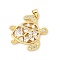 Brass Micro Pave Cubic Zirconia Pendants, Cadmium Free & Lead Free, Real 16K Gold Plated, Turtle, 23x23.5x4.5mm, Hole: 4x4mm