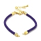 Nylon Cords Bracelet Makings Fit for Connector Charms, with Brass Findings and 304 Stainless Steel Lobster Claw Clasps, Long-Lasting Plated, Slate Blue, 6-1/2~6-3/4 inch(16.5~17cm), Hole: 1.8mm