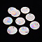 Electroplate Natural Capiz Shell Pendants, AB Color Plated, Flat Round, Seashell Color, 25x1mm, Hole: 1~1.5mm