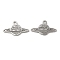 Non-Tarnish 304 Stainless Steel Pendants, Laser Cut, Planet Charm, Stainless Steel Color, 11x19x1mm, Hole: 1.6mm