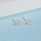 Elegant Deer S925 Sterling Silver Stud Earrings, with Moissanite, Golden, 6.4x13.2mm