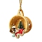 Acrylic Dog Pendant Decorations, for Christmas Tree Home Hanging Ornament, Gold, 80mm