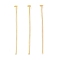 Brass Flat Head Pins, Real 18K Gold Plated, 26x0.6mm, Head: 2mm