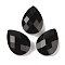 Natural Obsidian Cabochons, Teardrop, Faceted, 18x13x6mm