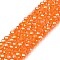 Electroplate Glass Beads Strands, AB Color Plated, Faceted, Rondelle, Orange Red, 2.9~3.3x2mm, Hole: 0.8mm, about 144~150pcs/strand, 35~37cm