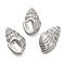 Non-Tarnish 304 Stainless Steel Beads, No Hole, Conch, Stainless Steel Color, 35x21x13.5mm