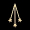 201 Stainless Steel Pendants, Laser Cut, Star, Golden, 40x22x1mm, Hole: 2mm