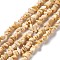Natural Yellow Jade Chip Beads Strands, 5~19.5x3~8.5x1.5~7.5mm, Hole: 1mm, about 221~293pcs/strand, 80~81cm