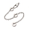 Brass Chain Extender, Cadmium Free & Nickel Free & Lead Free, with Clasps, Platinum, 100mm, Hole: 3mm