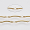 304 Stainless Steel Scalloped Bar Link Chains, with Spool, Soldered, Golden, link 1: 15x2x1mm, link 2: 4x2x0.3mm, about 32.8 Feet(10m)/roll