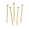 Brass Flat Head Pins, Lead Free & Cadmium Free, Real 24K Gold Plated, 15.5x0.8mm, Head: 1mm