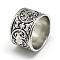 Alloy Finger Rings, Wide Band Rings, Chunky Rings, Size 11, Antique Silver, 21mm