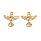 304 Stainless Steel Pendants, Ion Plating(IP), Bird Charms, Real 18K Gold Plated, 17x17x2mm, Hole: 1.2mm