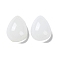 Glass Cabochons, Teardrop, White, 14x10x5mm