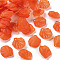 Transparent Frosted Acrylic Pendants, Petaline, Orange Red, 19.5x16.5x4mm, Hole: 1.5mm