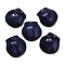 Handmade Porcelain Pendants, Shell Shape Charms, Midnight Blue, 36~38x35~37x9~10mm, Hole: 1.6mm