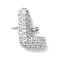 Brass Micro Pave Cubic Zirconia Letter Links, for Personalized Name Necklace Making, Long-Lasting Plated, Cadmium Free & Lead Free, Letter L, 15x11.5x4mm, Hole: 1.5mm