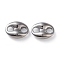 Brass Connector Charms, Oval Links, Cadmium Free & Nickel Free & Lead Free, Gunmetal, 11x14.5x5mm, Hole: 4mm