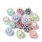 Acrylic Rhinestone Beads, with ABS Imitation Pearl & Resin Rose, Rondelle, Mixed Color, 26x17.5mm, Hole: 2mm