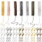 DIY Necklaces Jewelry Making Kit, Including Brass Cable Chains, Zinc Alloy Lobster Claw Clasps, Iron Open Jump Rings, Mixed Color, 2~12x0.7~6x0.2~0.7mm
