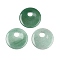 Natural Green Aventurine Pendants, Flat Round Charms, 45x6mm, Hole: 10mm