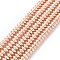 Electroplate Non-magnetic Synthetic Hematite Beads Strands, Grade AA, Long-Lasting Plated, Rondelle, Light Rose Gold Plated, 4x2mm, Hole: 1mm, about 175pcs/strand, 15.7 inch(40cm)