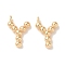 Brass Pendants, Cadmium Free & Nickel Free & Lead Free, Letter Charms, Real 18K Gold Plated, 13x8.5x2mm, Hole: 1mm