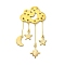 Stainless Steel Pendants, with Brass Charms, Cloud, 52x25x1mm, Hole: 1.6mm
