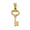 PVD Vacuum Plating 304 Stainless Steel Pendants, Heart Shapes Key Charms, Golden, 24.5x11x2mm, Hole: 7x4mm