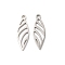 Non-Tarnish 201 Stainless Steel Pendants, Laser Cut, Hollow, Leaf Charm, Stainless Steel Color, 20x6.5x1mm, Hole: 1.6mm