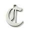 Non-Tarnish 201 Stainless Steel Pendants, Stainless Steel Color, Old Initial Letters Charms, Letter C, 19.5x15x1.6mm, Hole: 1.8mm