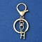Alloy Initial Letter Charm Keychains, with Alloy Clasp, Golden, Letter H, 8.5cm