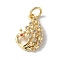 Brass Micro Pave Cubic Zirconia Charms, with Jump Ring, Cadmium Free & Lead Free, Peacock Charms, Real 18K Gold Plated, 14.5x10x2mm, Hole: 3mm
