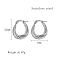 Non-Tarnish Stainless Steel Hoop Earrings for Women, Stainless Steel Color, Twist, 23x18mm