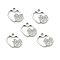 Alloy Rhinestone Pendants, Platinum Tone Double Heart Charms, Crystal, 16.5x18x2.5mm, Hole: 2mm