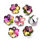 Electroplated Glass Charms, Silver Plated Bottom, Faceted, Snowflake, Orchid, 14x12.5x7mm, Hole: 1.4mm, about 30pcs/board, 4board/box
