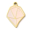 304 Stainless Steel Pendants, with Enamel, Golden, Polygon, 17.5x12x1.7mm, Hole: 1.4mm