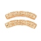 Hollow Out Brass Tube Beads, Cadmium Free & Nickel Free & Lead Free, Curved Tube, Real 18K Gold Plated, 48x14x8.5mm, Hole: 6mm