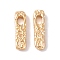 Brass Pendants, Cadmium Free & Nickel Free & Lead Free, Rectangle, Real 18K Gold Plated, 18.5x4.6x3mm, Hole: 2.4mm
