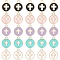 50Pcs 5 Colors Light Gold Plated Alloy Enamel Pendants, Flat Round with Cross, Mixed Color, 15x12x1.5mm, Hole: 1.6mm, 10pcs/color