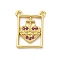 Brass Micro Pave Cubic Zirconia Pendants, Rectangle Charms, Rack Plating, Lasting Plated, Cadmium Free & Lead Free, Heart, 18.5x14.5x2mm, Hole: 1.4mm
