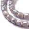 Electroplate Opaque Glass Beads, Faceted Barrel, Dark Gray, 10x10mm, Hole: 1mm