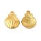 Ion Plating(IP) 304 Stainless Steel Pendants, Shell Charm, Golden, 20.5x16x2.5mm, Hole: 1.6mm