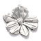 304 Stainless Steel Pendants, Flower Charm, Stainless Steel Color, 40x41x3mm, Hole: 2.5mm