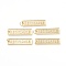 Brass Pendants, with Jump Rings, Long-Lasting Plated, Rectangle with Word Reciclable, Real 18K Gold Plated, 36x9.5x2.2mm, Hole: 4.5mm