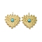 Ion Plating(IP) 304 Stainless Steel Pendants, with Synthetic Turquoise, Heart Charm, Real 18K Gold Plated, 22x20x3.5mm, Hole: 3.5mm