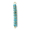 Dyed Natural Magnesite & Electroplated Synthetic Non-magnetic Hematite Heishi Connector Charms, with 304 Stainless Steel Double Loops, Golden, 38x4x4mm, Hole: 3mm and 1.8mm